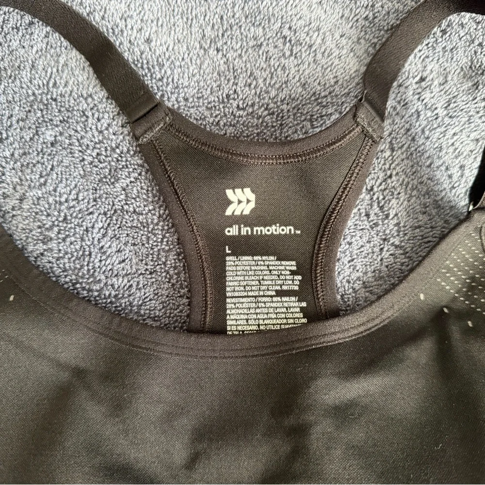 All In‎ Motion Black Sports Bra Size Large